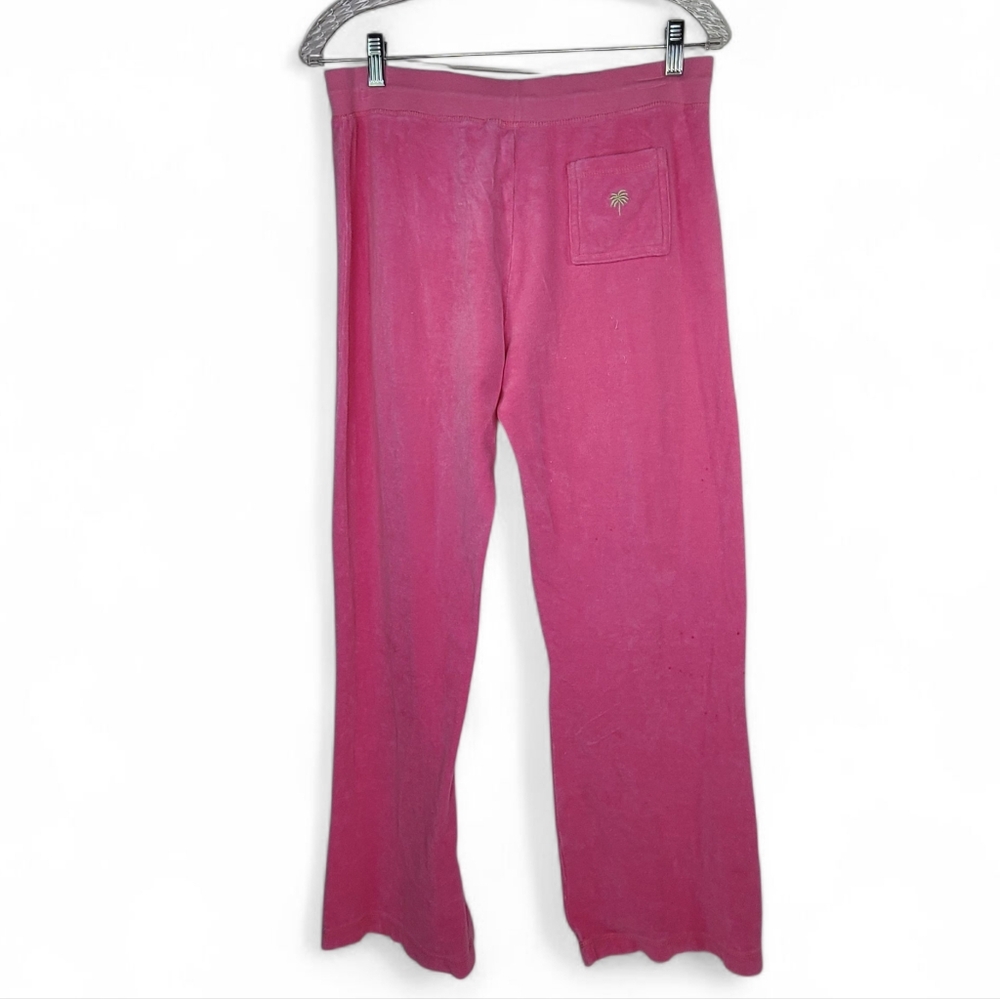 LILLY PULITZER Pink French Terry Pull On Sweat Yoga Pants Sz M White Label - Picture 2 of 5